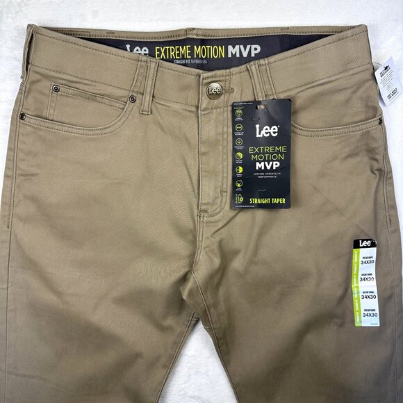 Lee Extreme Motion Straight Khaki Pants 34x30 Stretch Comfort Southern Rodeo - Picture 2 of 9